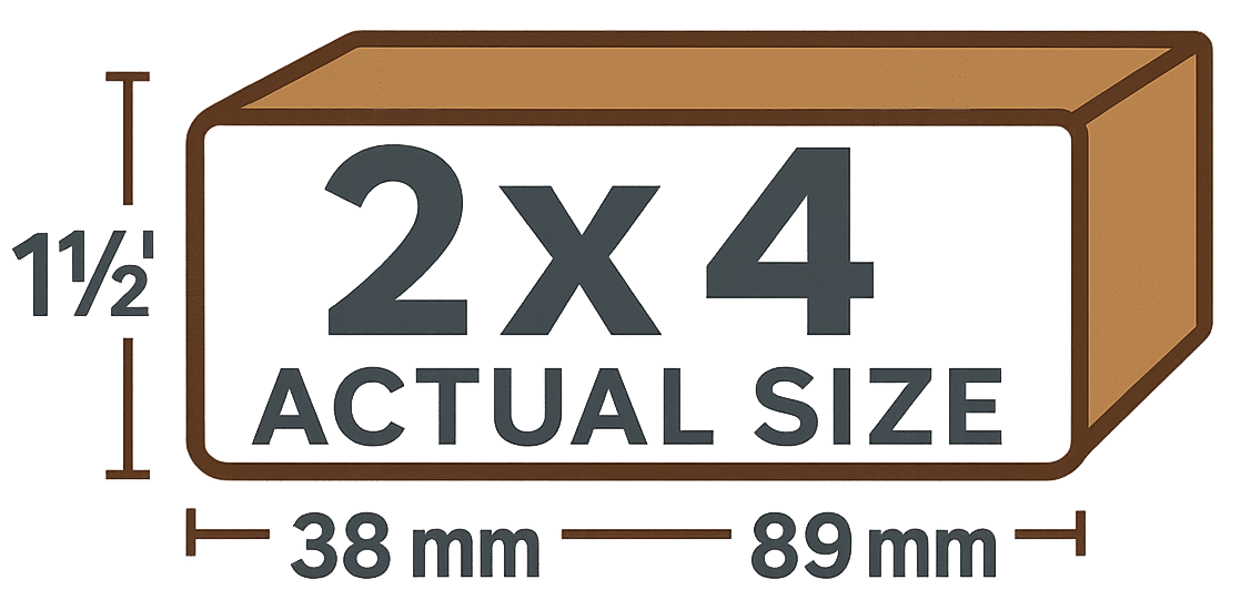 2×4 Actual Size